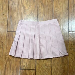 Amazon Blush Pink Pleated Mini Skirt